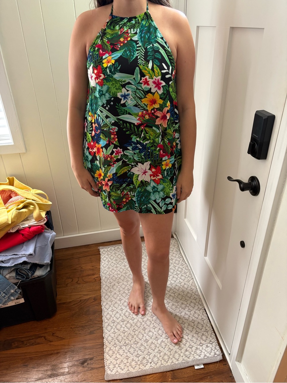 Show Me Your MuMu Black Tropical Print Dress with Multicolor Florals